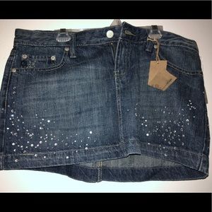 Rhinestone embellished mini skirt